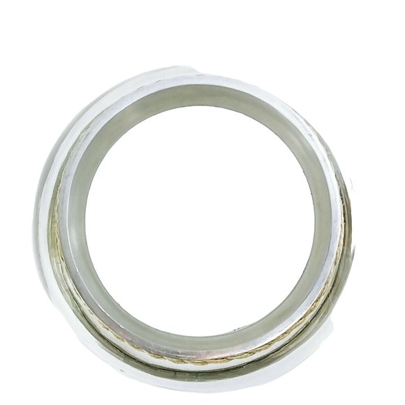 Bowl Glass Fruit Salad Serving Bowl Chrome Trim Rope Accent - Picture 6 of 9